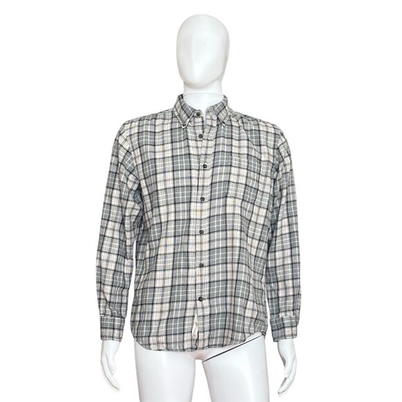 St. John's Bay Other - St. John's Bay Shirt Men's M Gray White Plaid Classic Fit Button-Down